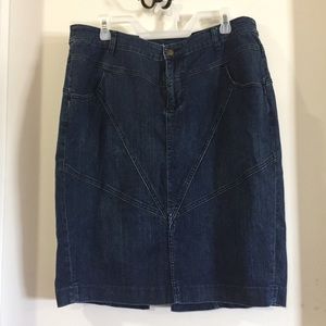 Lane Bryant blue jean skirt.